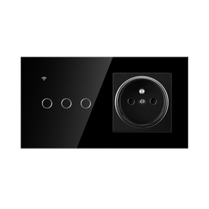 Interruptor Inteligente con Enchufe, Panel de Vidrio Templado, Control por Voz Wi-Fi para Automatización del Hogar - Product Image 1