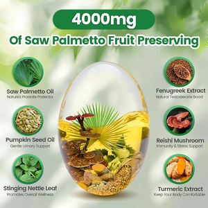 Cápsulas blandas de Saw Palmetto con aceite de semilla de calabaza de alta calidad, marca privada OEM/ODM, promueven la salud de la próstata y la salud del corazón. - Product Image 3