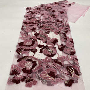 Tela con Bordado de Cuerda en Dos Tonos, Bordado de Cuentas y Bordado de <span class=keywords><strong>Lentejuelas</strong></span> para Vestidos de Mujer, Trajes, Chaquetas y Chalecos de Moda - Product Image 1