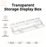 Étui de protection pour montre en plastique long de 300x75x25 mm avec film élastique transparent