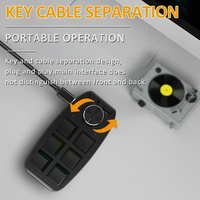 Teclado Macro RGB para Juegos, 6 Teclas + 1 Perilla de Volumen, Teclado para Juegos con Cable/Inalámbrico, Interruptor Rojo, Intercambio en Caliente, Función de Copiar y Pegar, Compatible con Windows