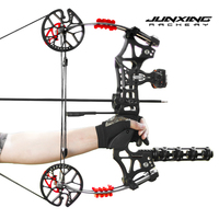 Arc à poulies Junxing Cheetah double usage, revêtement en acier, tir à l'arc droitier, force de traction de 1 livre, haute précision pour la chasse