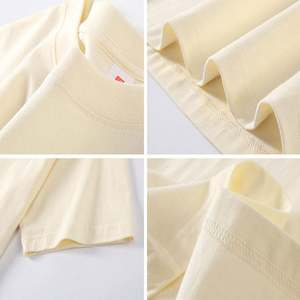 เสื้อยืดผ้าฝ้ายสีดำสำหรับผู้ชายเสื้อพิมพ์โลโก้ตามสั่งแบบถักลายสีทึบสำหรับ100% - Product Image 4