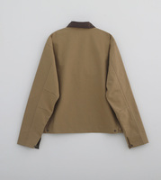 Veste de travail robuste pour homme, coupe oversize, style vintage décontracté, impression de logo personnalisée, en toile délavée, col rabattable, type bomber