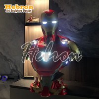 Offre Spéciale : Sculpture en Résine Iron Man, Buste Grandeur Nature (80 cm de hauteur), Modèles Mark85 et Mark50, Figurine de Collection DC, Artisanat en Résine