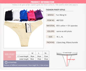 Yun Meng Ni Fancy Desgin delle Donne G-String Mutandine di <span class=keywords><strong>Cotone</strong></span> Confortevoli Sexy Hot Teen delle Donne Perizoma - Product Image 2