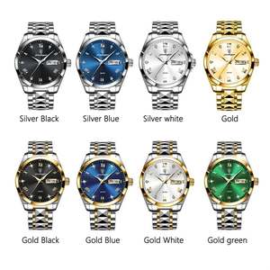 Montre à quartz pour homme 895, boîtier en alliage, bracelet en acier inoxydable, étanche, affichage de la date, montre de sport - Product Image 6