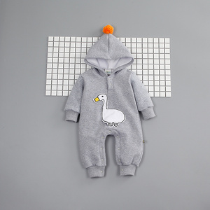 Ropa de invierno para bebés de Google Baby Shops, mono de manga larga de color sólido, mono de pato lindo para bebés - Product Image 4