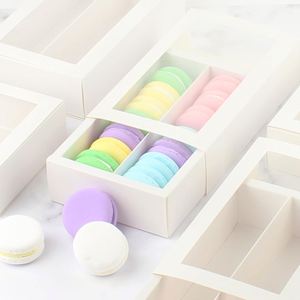 Caja Rectangular Larga Blanca y Marrón con Cajón, Diseño de Separación Transparente, Recubrimiento UV, Grabado en Relieve, Rígida y Reciclable para Galletas - Product Image 4