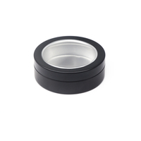 Commercio all'ingrosso 10ml Vaso di Alluminio Cosmetico Black Metal di Alluminio Contenitore di Latta con finestra IN PVC