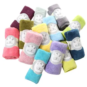 thick cationic microfiber coral fleece hand face towel super absorbent quick dry sports towel