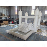 Château gonflable commercial personnalisé avec toboggan et piscine à balles, structure gonflable en PVC pour location de fêtes d'enfants et jardin