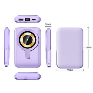 Logo personnalisé PD mini banque d'alimentation sans fil magnétique centrale électrique portable 10000mah avec support <span class=keywords><strong>batterie</strong></span> externe à charge rapide pour téléphone - Product Image 2