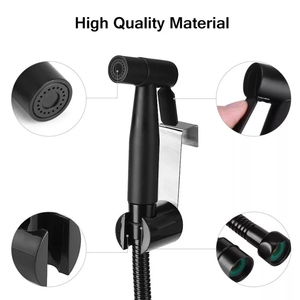 Black Stainless Steel Hand Held Bidet Sprayer Baby Cloth Diaper Toliet Sprayer Bidet Set - Product Image 6