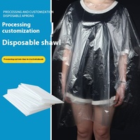 Châle de teinture jetable PE pour cheveux, bavoir sur mesure anti-salissure imperméable pour salon de beauté, fabricant de nettoyage, vente en gros
