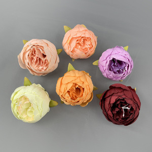 Tête de fleur de pivoine 10 cm en tissu duveteux, décorations murales de mariage, décoration de maison DIY - Product Image 2