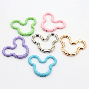 Phụ kiện chính nối Keychain hình dạng vòng chìa khóa sáng tạo phim hoạt hình đầy màu sắc kim loại chia vòng chìa khóa thép chia Nhẫn - Product Image 1
