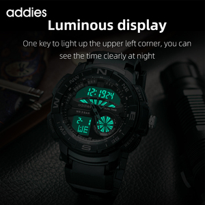 Orologio Digitale Sportivo con Doppio Fuso Orario, Allarme LED, Cinturino in Gomma, Impermeabile 3BAR ADDIESDIVE MY-2015 - Product Image 3