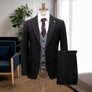 Ensemble de robe rayée trois pièces <span class=keywords><strong>pour</strong></span> homme Chaussures plates à simple boutonnage de taille plus transfrontalières autonomes - Product Image 2