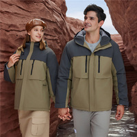 Veste à capuche chauffante en graphène personnalisée, imperméable, avec fermeture éclair détachable, coupe-vent d'extérieur, design unisexe, hiver, OEM, doublure en coton pour femme