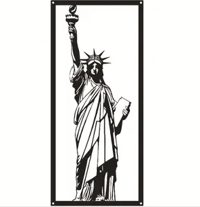 Custom Home Metal Art Mural Custom Laser Cut Pattern Statue Of Liberty Pattern