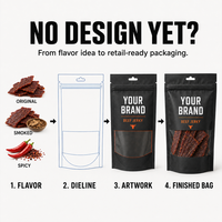Vente en gros pochette debout avec impression personnalisée fenêtre givrée sacs en mylar refermables ziplock anti-odeur emballage de bœuf séché