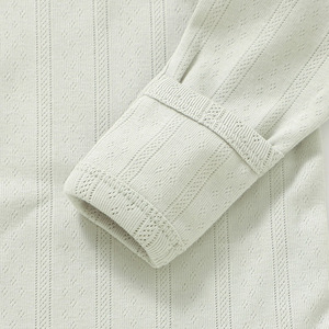 Baju bayi kimono lengan panjang katun premium pointelle rib, lembut, cocok untuk bayi baru lahir, untuk segala musim - Product Image 5