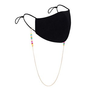 Top meilleur bijoux de luxe mode perles colorées chaîne lunettes chaînes collier masqué pour les femmes visage masqué porte-chaîne anti-dérapant - Product Image 2