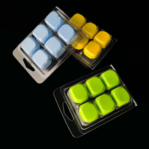 Recycled PET clear plastic wax melts clamshell packaging storage box for wax melts