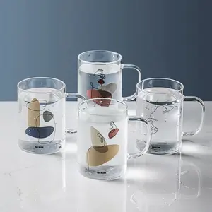 INS Nordic simple heat-resistant high borosilicate transparent glass Darong Nian water cup nainaibe