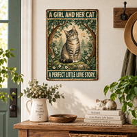 Décoration murale personnalisée pour chat, style Art Déco, affiche métallique suspendue, thème animal, 12x8 pouces, plaques en étain