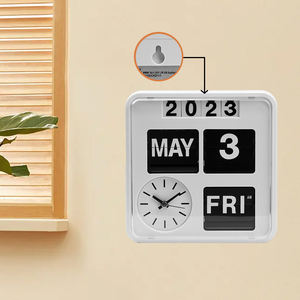 2023新しいトレンドの壁掛けフリップダウン時計カレンダー多機能高級リビングルームデスクテーブルクロック - Product Image 2