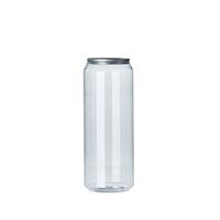Canette en PET transparente ronde de 330 ml (11 oz) pour boissons gazeuses, vide, en plastique transparent, avec couvercle facile à ouvrir