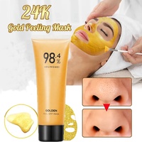 Masque Facial au Collagène et Or 24K Anti-Points Noirs, Masque Décollable Purifiant en Profondeur pour Soin de la Peau
