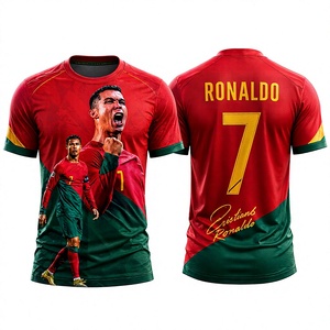 Camiseta de Fútbol Cristiano Ronaldo 7, Unisex, Transpirable, Manga Corta, Cuello Redondo, 100% Poliéster, Color Blanco - Product Image 3