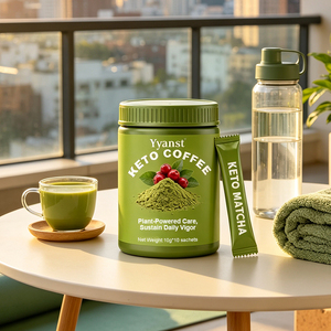 Café Keto Matcha en Polvo Instantáneo de Marca Privada OEM, Suplemento Natural para la Cetosis, 10g*10 Sobres, Frasco Redondo Verde Fresco - Product Image 5