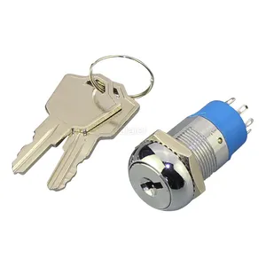 19MM Metal Switch Key Lock 2 Position On Momentary On Automatic Door Key Switch Mini Rotary Electric Key Switch