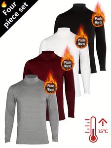 <span class=keywords><strong>Camiseta</strong></span> térmica de <span class=keywords><strong>manga</strong></span> <span class=keywords><strong>larga</strong></span> personalizada para <span class=keywords><strong>hombre</strong></span>, cuello alto, talla FC US, para correr. - Product Image 2