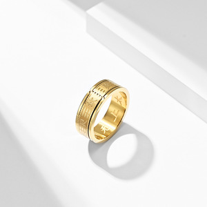 Anillo de Acero Inoxidable con Diseño Geométrico Bagua, Joyería Masculina, Regalo con Banda Interior Giratoria, Estilo Taiyi Du'e Supremo - Product Image 4