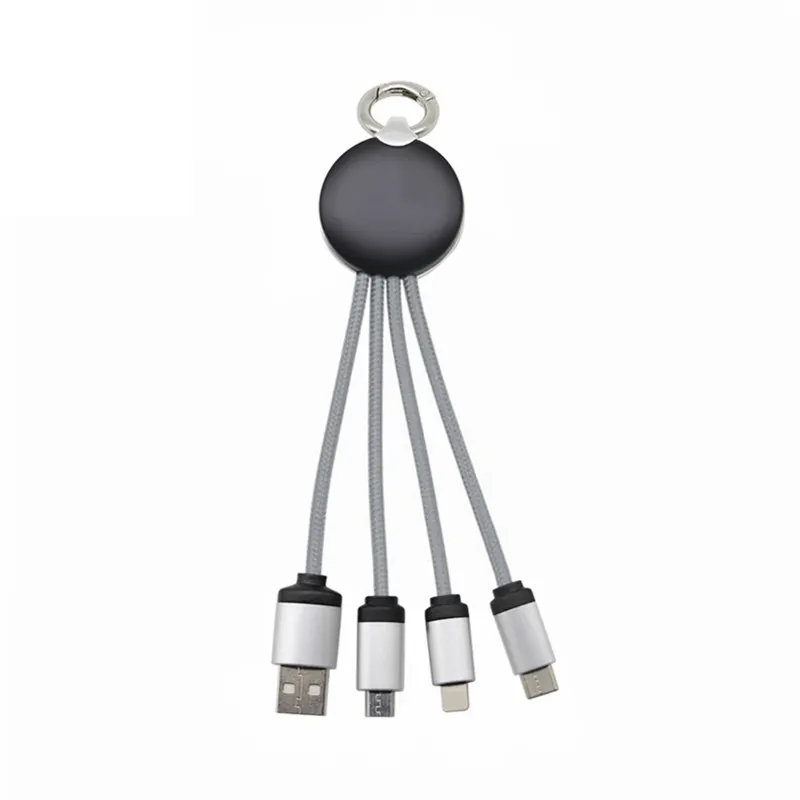 Digifloom Kabel Led USB Mikro 4 Dalam 1 Kustom Logo Lampu Kabel Pengisian Daya Multi USB