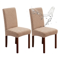 Housse de chaise de salle à manger extensible imperméable en jacquard losanges, amovible et lavable, pour hôtels, banquets et fêtes (vente en gros)