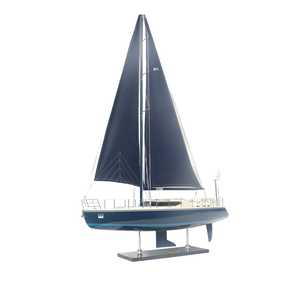 Modelo de Velero Storm 2 de Madera Pintada a Mano de Primera Calidad GIA NHIEN, Yate de Vela Moderno con Temática Náutica Europea para el Hogar u Oficina - Product Image 1