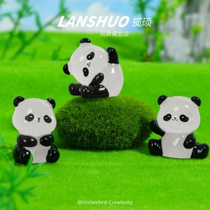 <b>Rainbow</b> <b>Candy</b> Diy Creative Studio Panda Resin Figurines Mini Animal Decor Home Decoration Craft Artistic Cartoon Style - Product Image 3