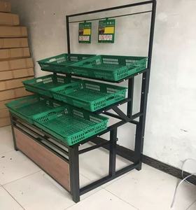 Estantes <span class=keywords><strong>de</strong></span> exhibición <span class=keywords><strong>de</strong></span> metal <span class=keywords><strong>de</strong></span> un solo lado para supermercado para verduras y frutas Estante <span class=keywords><strong>de</strong></span> almacenamiento verde para uso en tienda - Product Image 5
