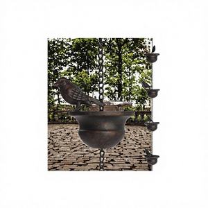 Cadena de canalón colgante moderna de acero para pájaros, bajante metálico móvil para exteriores, para plantas de flores/verdes, hogar y jardín - Product Image 1