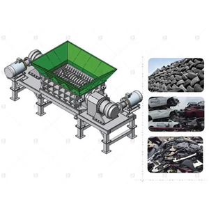 Máquina trituradora de metal de doble eje de servicio pesado automática Control PLC Cuchillas de alto par para polvo de caucho plástico de chatarra - Product Image 3