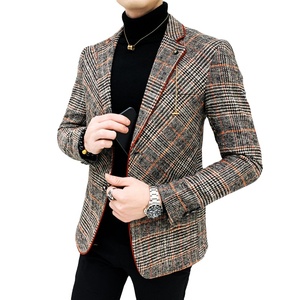 <span class=keywords><strong>Blazer</strong></span> <span class=keywords><strong>Homme</strong></span> Coupe Slim de Mode pour Affaires, Veste à <span class=keywords><strong>Carreaux</strong></span> Décontractée - Product Image 1