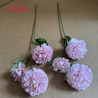 DC282 Vente en gros de fleurs artificielles en soie Dahlia à 3 têtes pour bouquet de mariage, toile de fond, fournitures d'arrangements floraux DIY