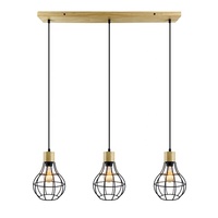 Lámpara Colgante de Madera, Ideas Decorativas, Pantalla Metálica Pequeña, Lámparas Colgantes LED para Hotel, Oficina, Cafetería, Bar