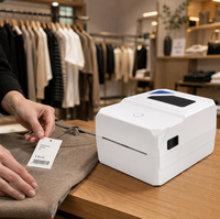 Impresora de Etiquetas para Ropa Jprinter JP-B411, Impresora Térmica de 4 Pulgadas, 110 mm, USB, 203 dpi, 150 mm/s, Impresora de Códigos de Barras para Prendas de Vestir